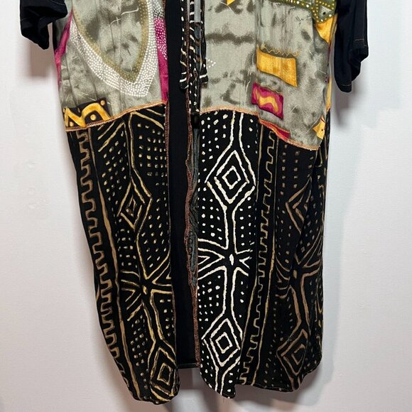 Gabrielle Boho Geometric Duster Kimono Plus Size 24 Open Front Cover up - Picture 6 of 16